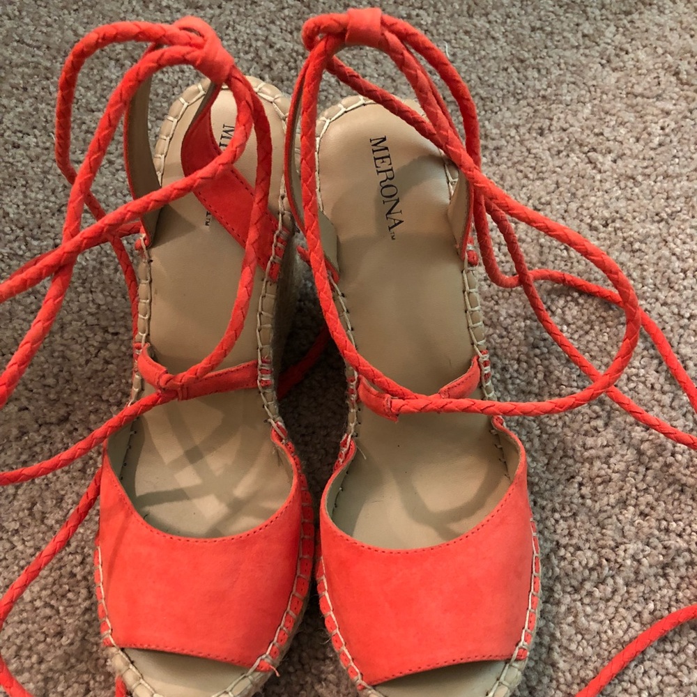 Merona lace up espadrille wedges